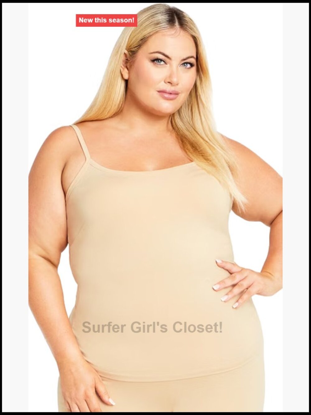 Plus Size Cotton Knit Essential Cami Tank Top with Adjustable Straps